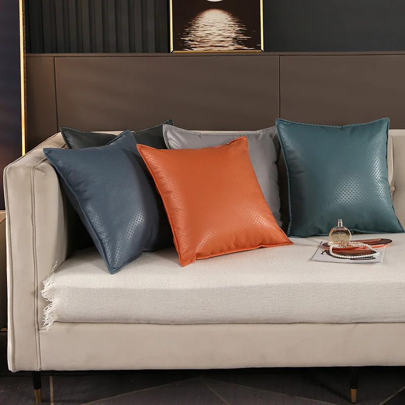 

Artificial Leather Cushion Cover Sofa Bed Skin Pillow Covers Home Decor Living Room Decoration Housse De Coussin Jaune 쿠션 커버
