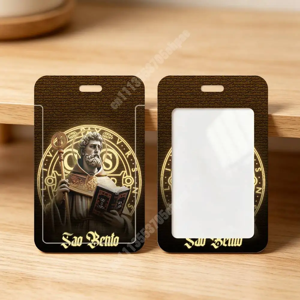 Sao Bento St Benedict Cross Plastic Card Holder Staff ID Card Clear Transparent Campus Access Name Tag view 4