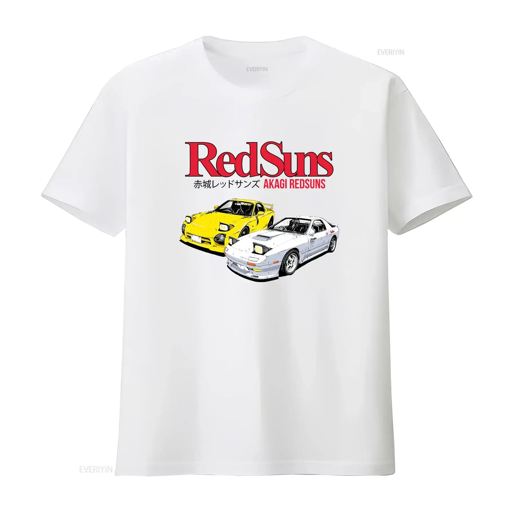 Initial D RedSuns akagi RX7 Keisuke Takahashi T shirt vintage Washed Slightly Breathable Casual Top For Everyday Wear homme