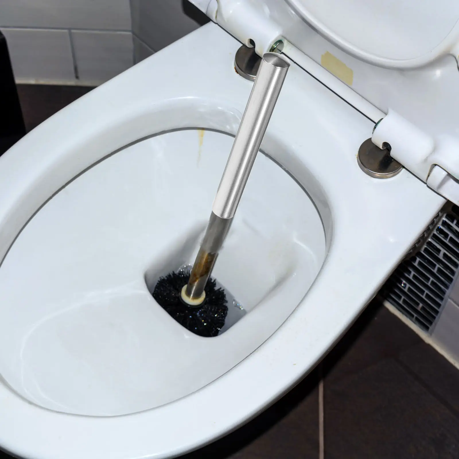 

2Pcs Metal Toilet Brush Handle Replacement Heavy Duty Stainless Steel Long Handle for Toilet Bowl Brush Pole Accessories