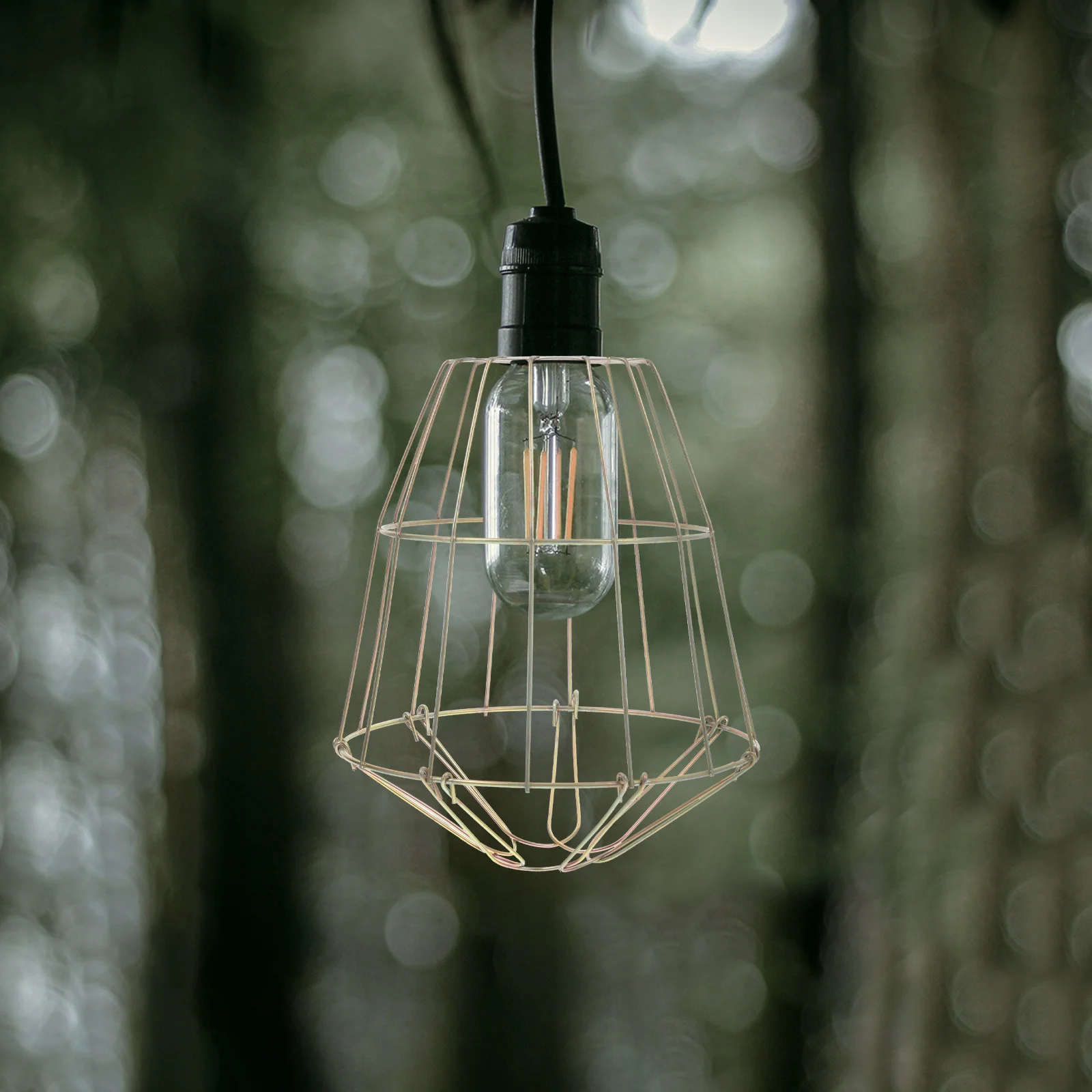 

E27 Metal Lamp Shade Cage Protective Iron Bulb Guard For Pendant Lighting Ceiling Fan Vintage Wire Light Fixture Decor