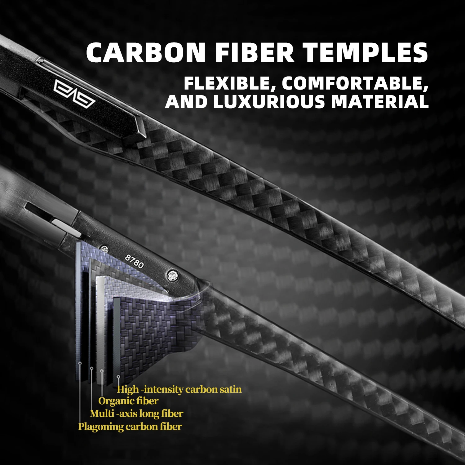 CAPONI New Sunglass men Polarized Lightweight carbon fiber Photochromic Outdoor Sports Shades Sunglasses UV400 Designer BS8780