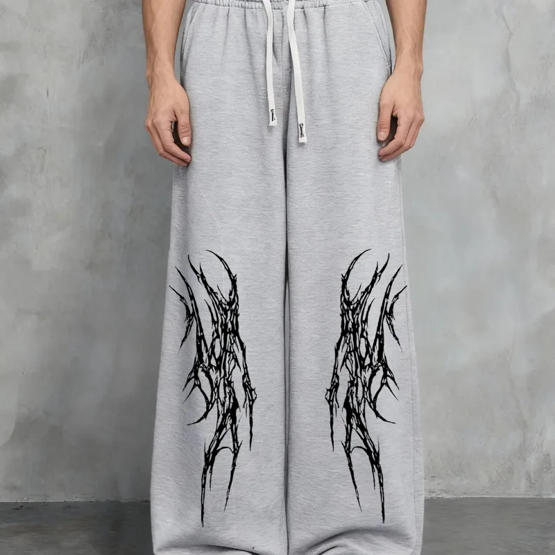 American Street Pantalones deportivos de estilo oscuro Pantalones casuales para hombres con forro polar para correr Nuevo estilo Adecuado tanto para hombres como para mujeres