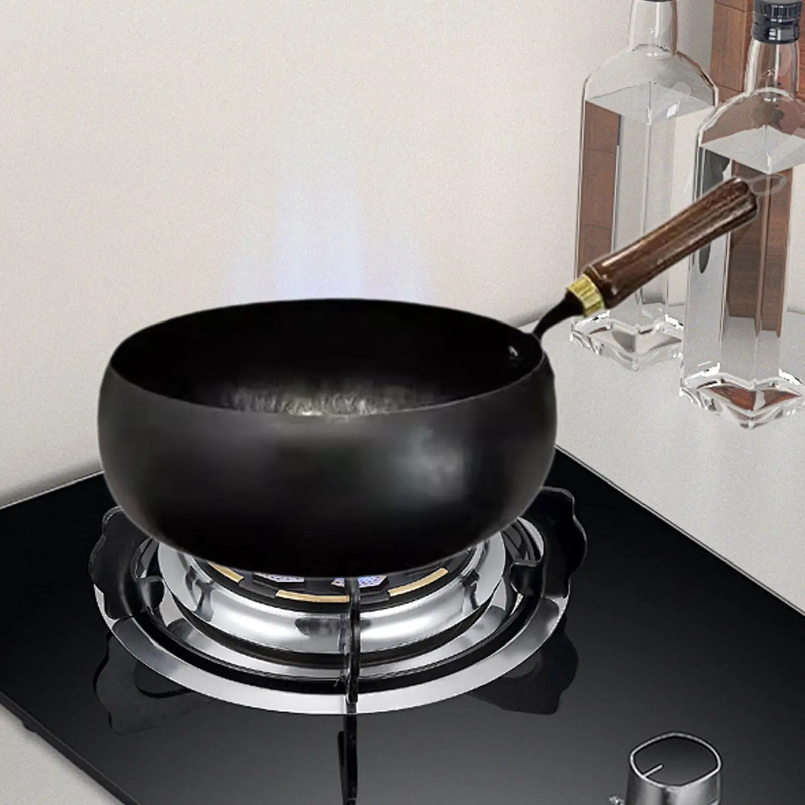 24 centimetri/28 centimetri Antiaderente Stir Fry Pan Ferro Wok Pan Padella Per Uso Domestico per Induzione Elettrica e Stufa A Gas utensili da cucina con coperchio