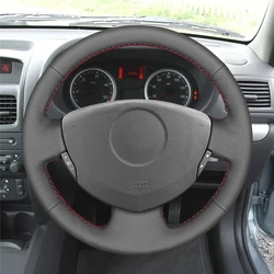 Car Steering Wheel Cover For Renault Clio 2 Twingo 2 Dacia Sandero 2001-2014 Customized DIY Steering Wrap Microfiber Leather