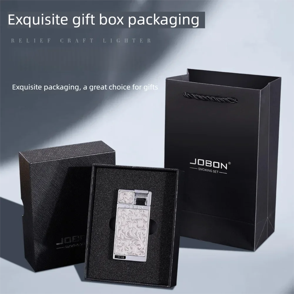 Trendy and stylish lever press ignition windproof lighter, see through air window, strong direct impact cigarette lighter gift