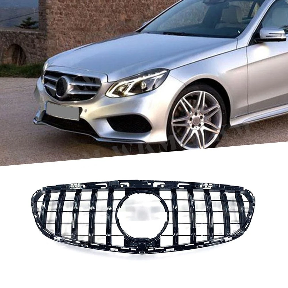 ABS Front Bumper Grill Bodykits Decoration for Benz E Class W212 E250 E300 2013 2014 2015 Car Styling Black Silver