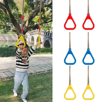 Swing gymnastics rings hanging children playground outdoor backyard garden obstacle course sensory integration training toys