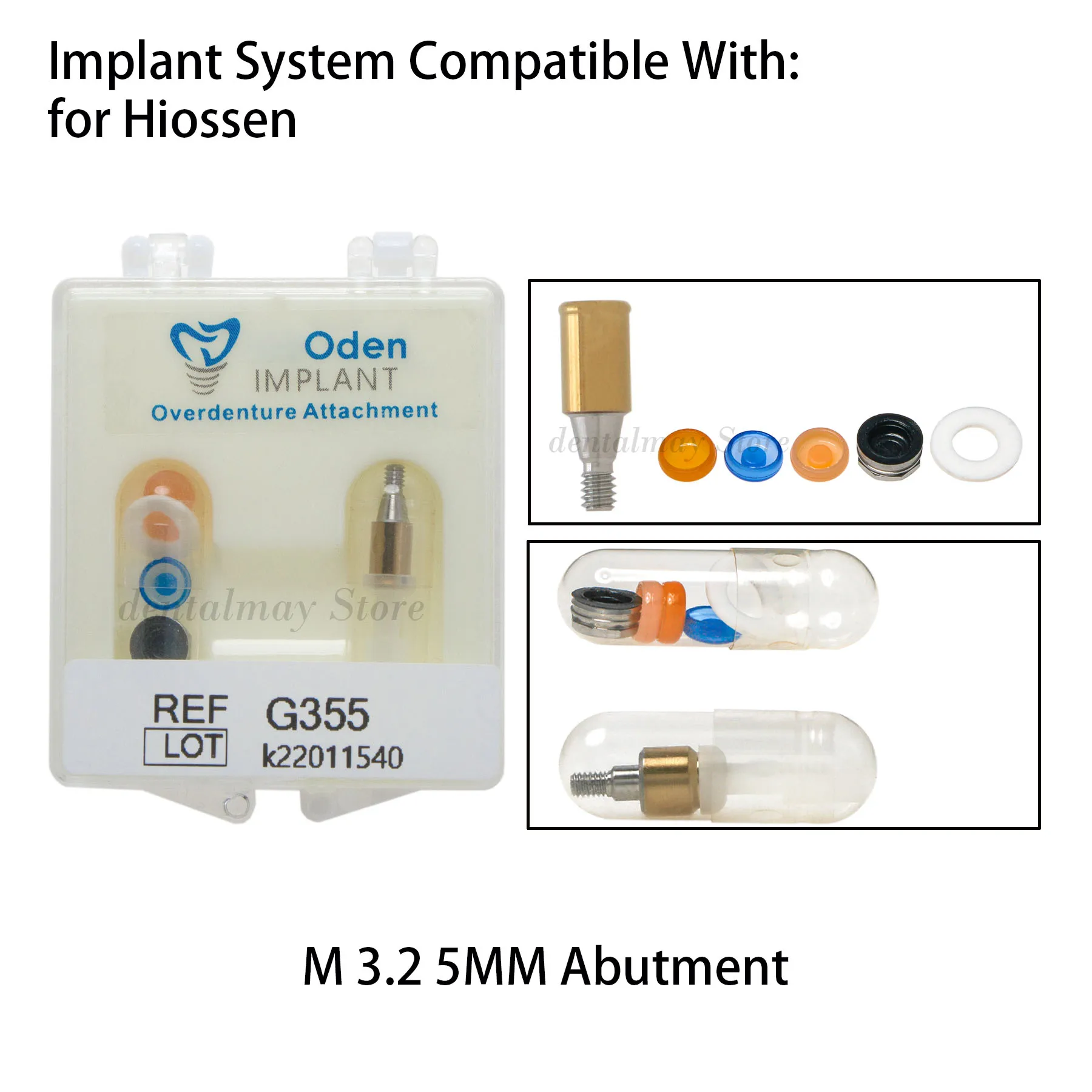 

Dental Implant Mini Ø3.2mm Abutment & Overdenture Male Caps Kits Fits for Hiossen 5mm