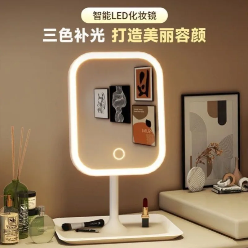 

Smart makeup mirror with lamp girl bedroom dresser