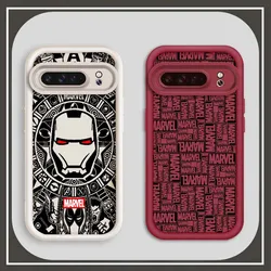 Marvel Avengers Iron Man Logo For Google Pixel 9 8A 8 7 7A Pro XL 5G Eye Ladder Phone Case Soft TPU Shockproof Cover