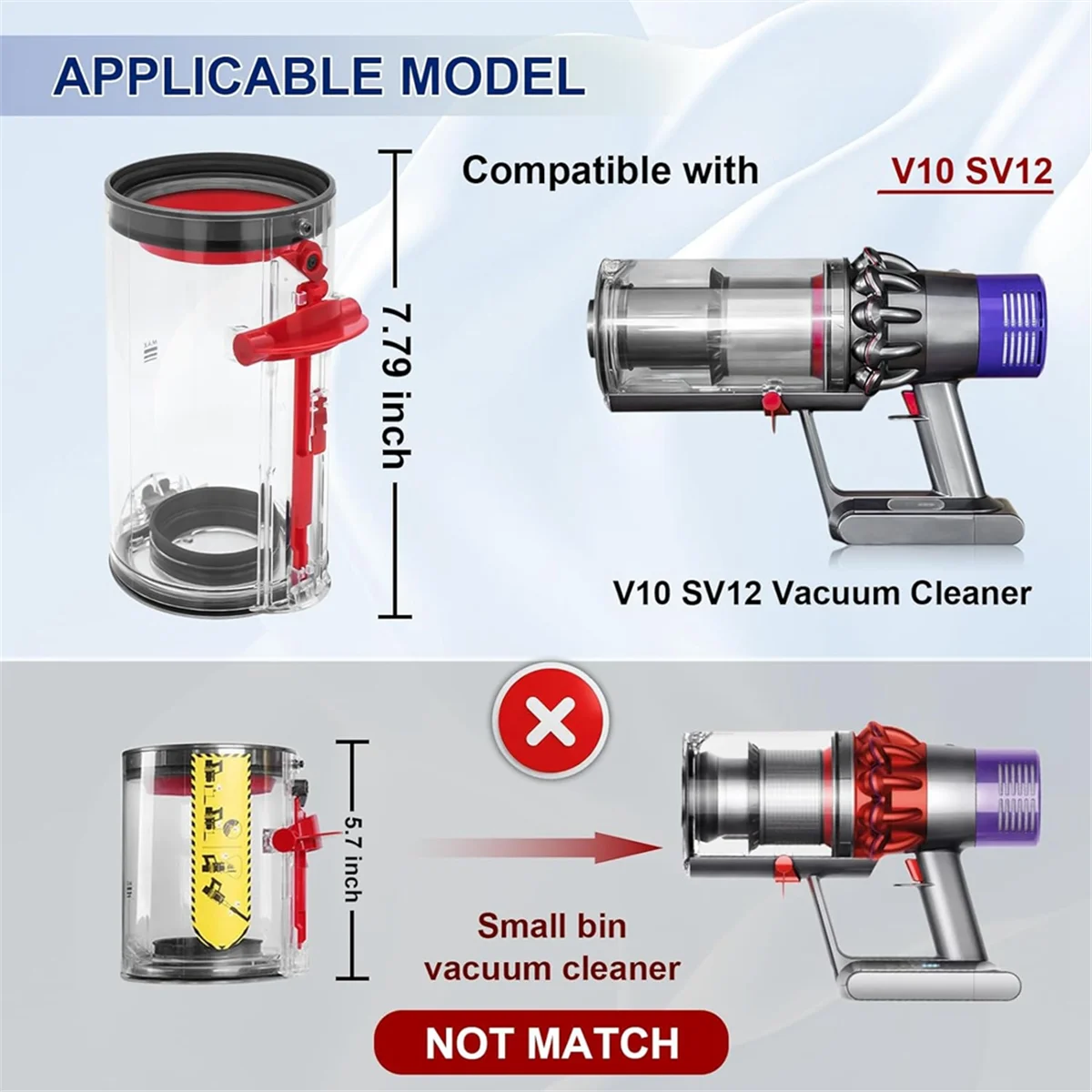 Staub behälter Ersatz für v10 sv12 Staubsauger Kanister behälter Ersatzteile großer Behälter Teile-Nr. 969509-01