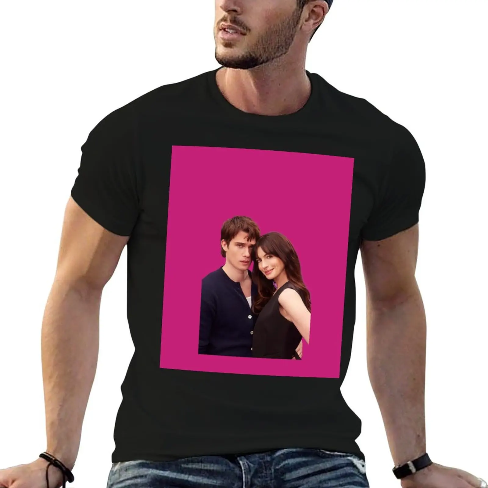 Camiseta The Idea of You Hayes e Solene, camisetas gráficas para homem, camiseta masculina de designer, camiseta masculina estilizada
