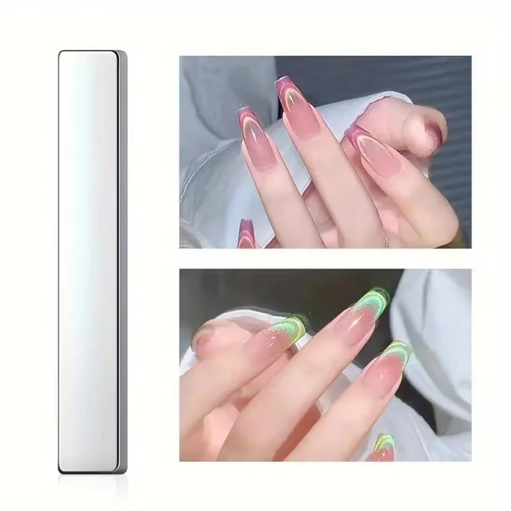 LULAA Double Ended Magnetic Nail Stick Rectangular Cat Eye Nail Art Tool Suitable for Professional Nail Salons or Home DIY