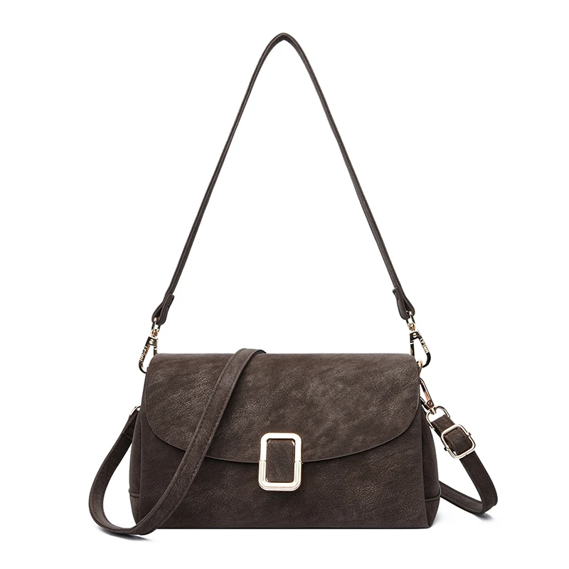 

Vintage PU Leather Crossbody Bag for Women Fashion Square Retro Shoulder Bag Removable Strap Flap Handbag Casual Daily Purse