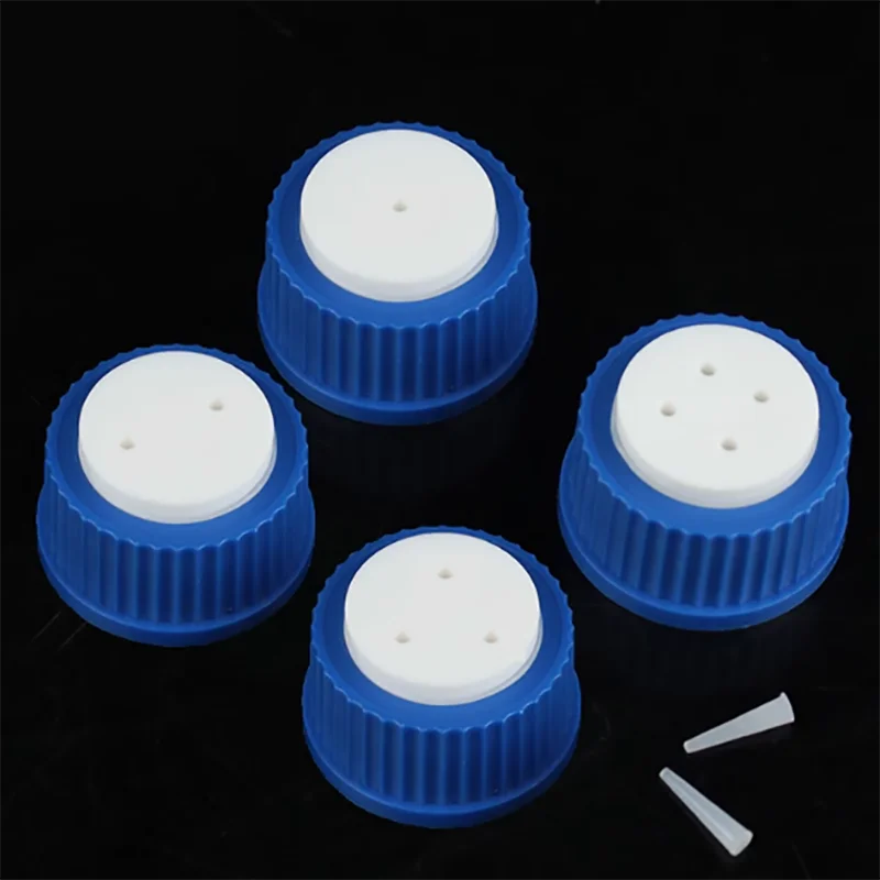 10PCS Plastic mobile phase bottle cap 1/2/3/4 hole GL45 reagent bottle cap refill ventilation mobile phase solvent bottle cap