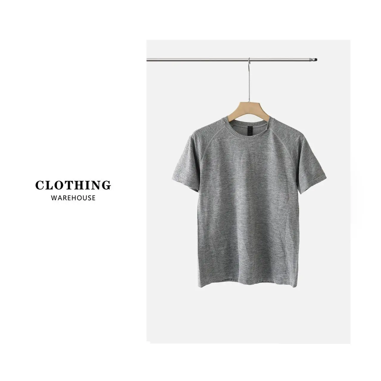 Herren Nahtloses Sport-T-Shirt Schnelltrocknend Atmungsaktives Mesh-Gym-Oberteil Hochelastisches Bodybuilding Fitness Kurzarm-Shirt – Detail 10
