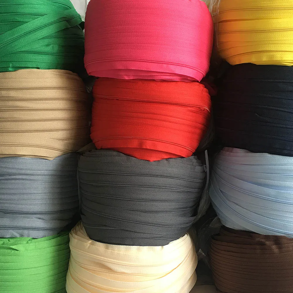 سحابات لفائف نايلون طويلة لحقيبة الملابس DIY ، سحاب بلاستيكي ، منزلقات بلون فضي ، مقياس لفة ، ملحقات ، 3 بوصة ، في لفة #2