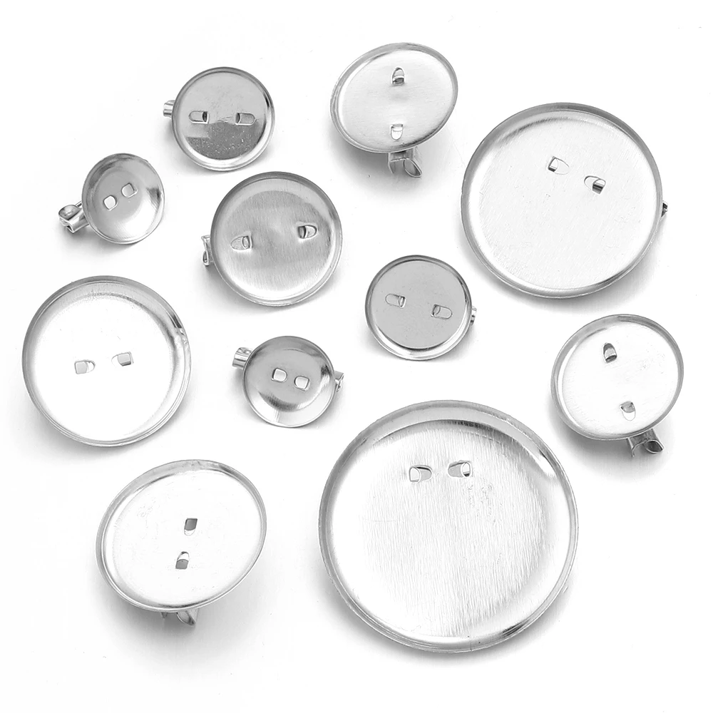 50 stücke Runde Brosche Basis Fit 13-35mm Brosche Tablett Blank Basis Einstellungen Für DIY Kleidung Nähen Broschen schmuck Machen Zubehör