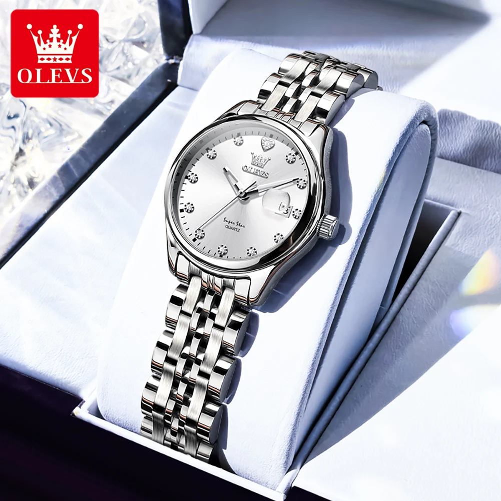 OLEVS Watches 5649 Womens Watch Original Elegant Quartz Watch Waterproof Luminous Date Watches For Women Gifts Reloj New