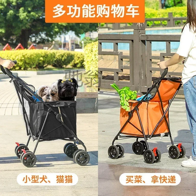 Shopping Cart Light Portable Folding Shopping Cart Trolley Trailer Trolley Camping Stall Pulling Goods Pick Up Express Trolley