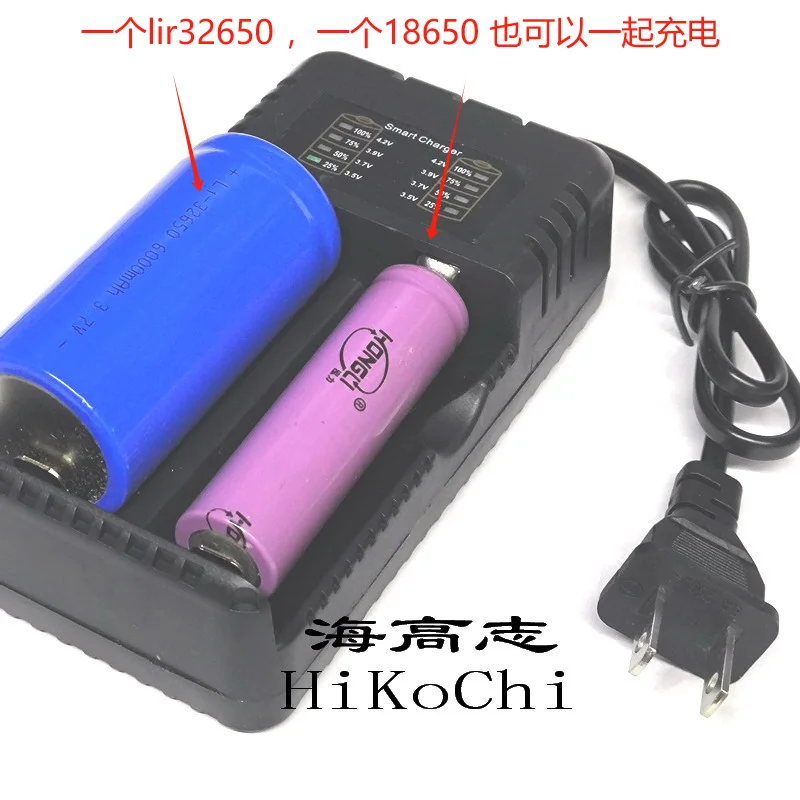 2 slots 32650 32600 26650 18650 3.7v 4.2v charger universal lithium battery 14250