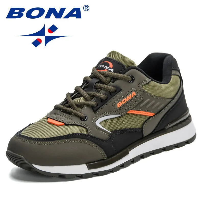 BONA New 2023 Designers Sneakers Trainers Lightweight Antiskid Outdo Light and wear-resistant Men Running Shoes Lightweight anti