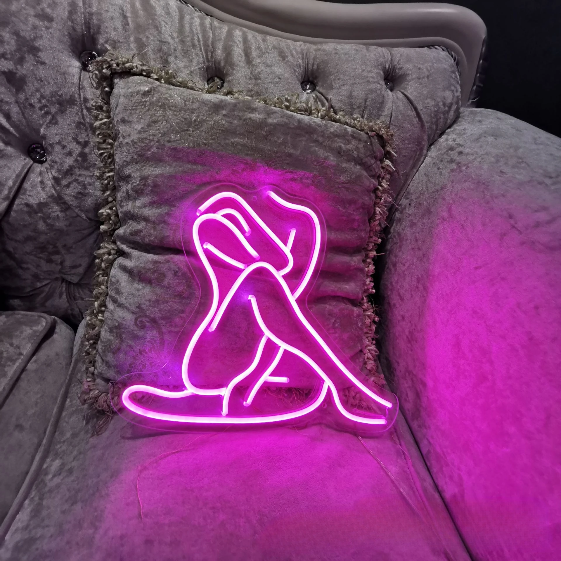 Lady Neon Sign USB Dimming LED Light Sign for Preppy Room Decor Light Up Sign for Birthday Party Decoration Christmas Gift