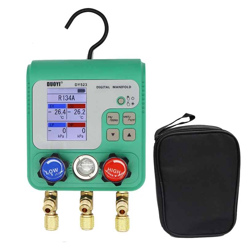 Duoyi ar condicionado refrigerante coletor de vazamento vácuo pressão temperatura testador como mostrado medidor coletor digital plástico