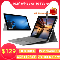 Gift Electromagnetic Pen 10.8'' Windows 10 Tablet With Keyboard 64bit Intel Z8700 4GB RAM 128GB ROM 1920x1280 IPS Type-C USB
