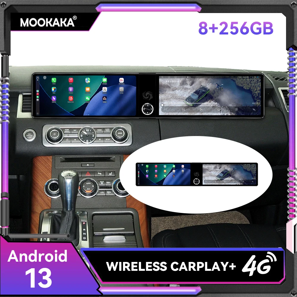 

12.3inch Dual Screen For Land Rover Range Rover Sport 2010 - 2013 Car Multimedia Android 13 Stereo NAVI GPS Audio CarPlay Radio