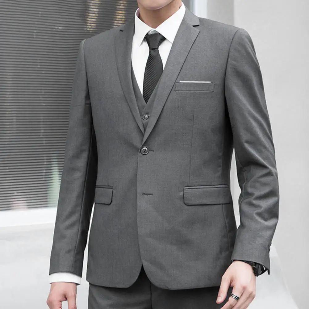 Męska kurtka garniturowa jesienna Slim Fit nie prasowana przeciwzmarszczkowa modna, jednokolorowa, podstawowa, wszechstronna garnitur