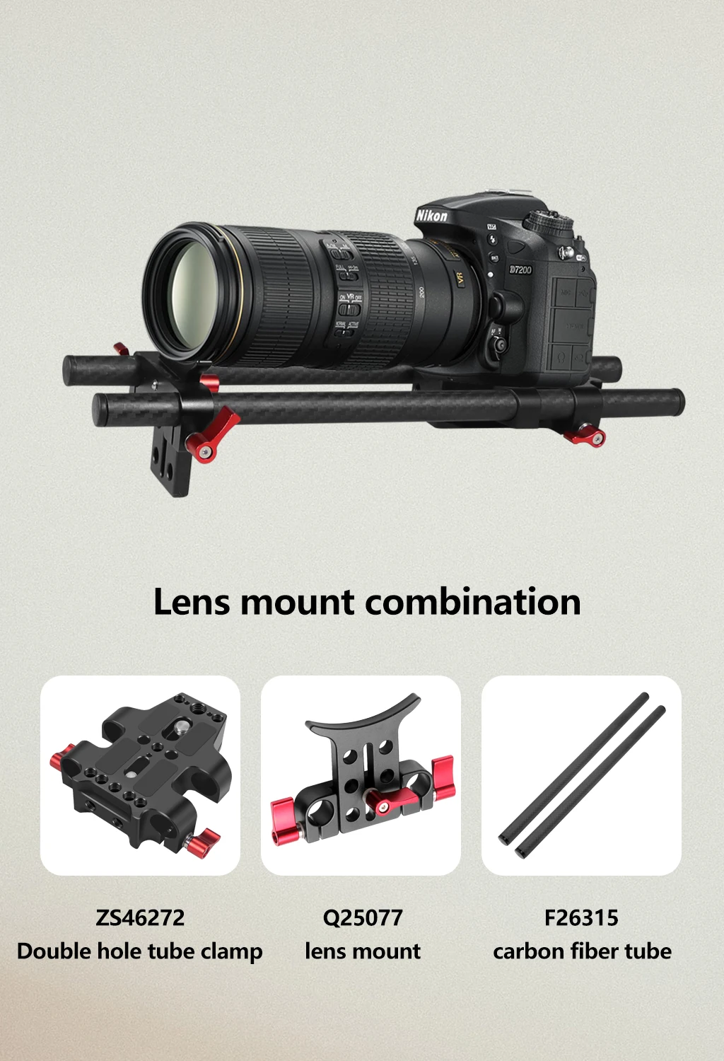 Universal Kamera Grundplatte Schulter Rig 15mm Stange Clamp Quick Release Adapter für Sony DSLR Käfig Vlog Schulter Unterstützung System – Detail 33