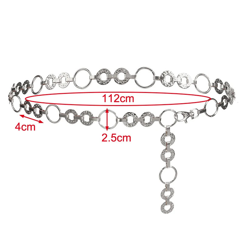 Punk Hip Hop All-match Hollow Circle Waist Chain Vintage Waist Chain For Women Personality Waist Chain Clothing Accessories Gift