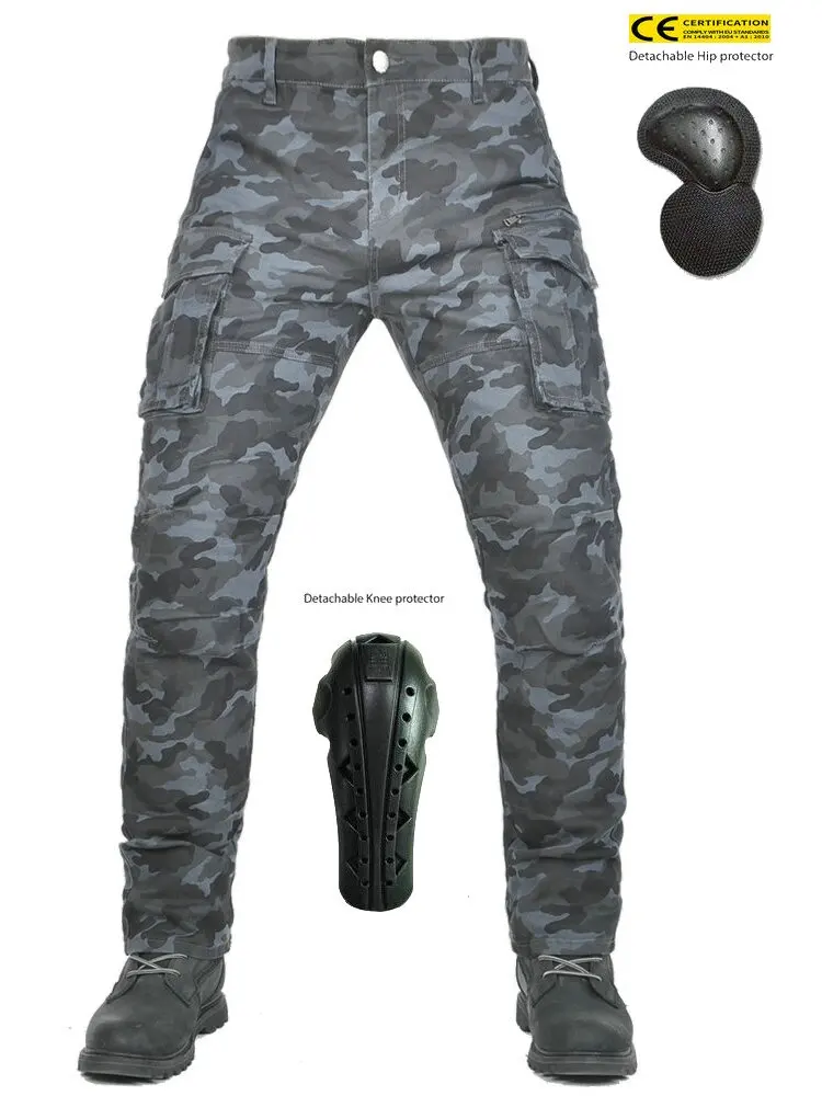 Volero Motorrijbroek Heren Casual Multi-Bag Camouflage Ademende Overalls Anti-Fall Off-Road Motorrijbroek