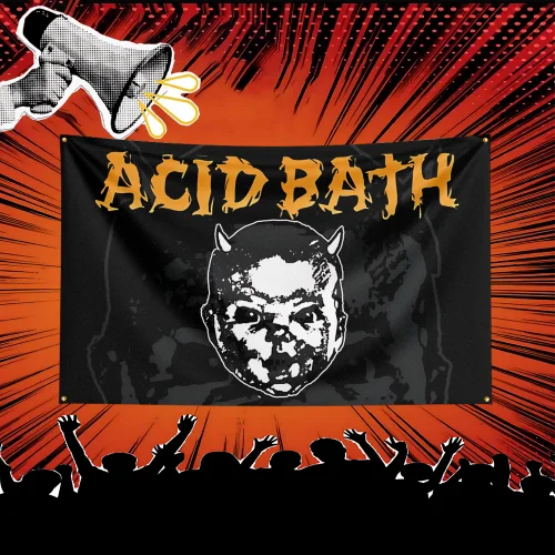 Acid Bath Inspired Rock Music Flag  Polyester Banner For Bedroom Wall Decor Music Fans Gift
