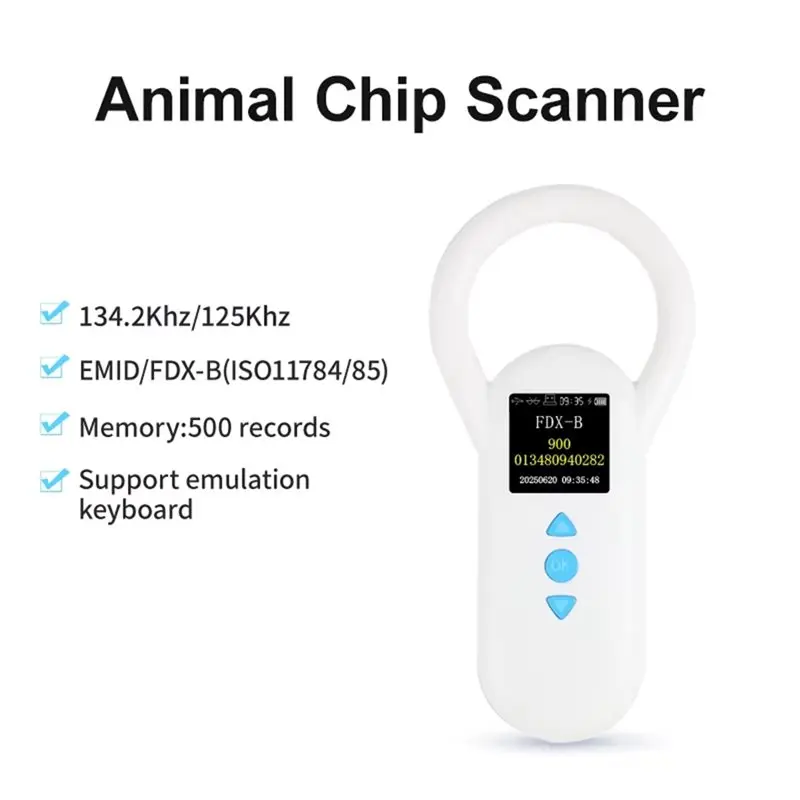 Animal RFID Reader 134.2Khz 125Khz USB/2.4G Microchip Scanner For Cats Dogs FDX-B Glass Chip Identification Tags A-Y41A