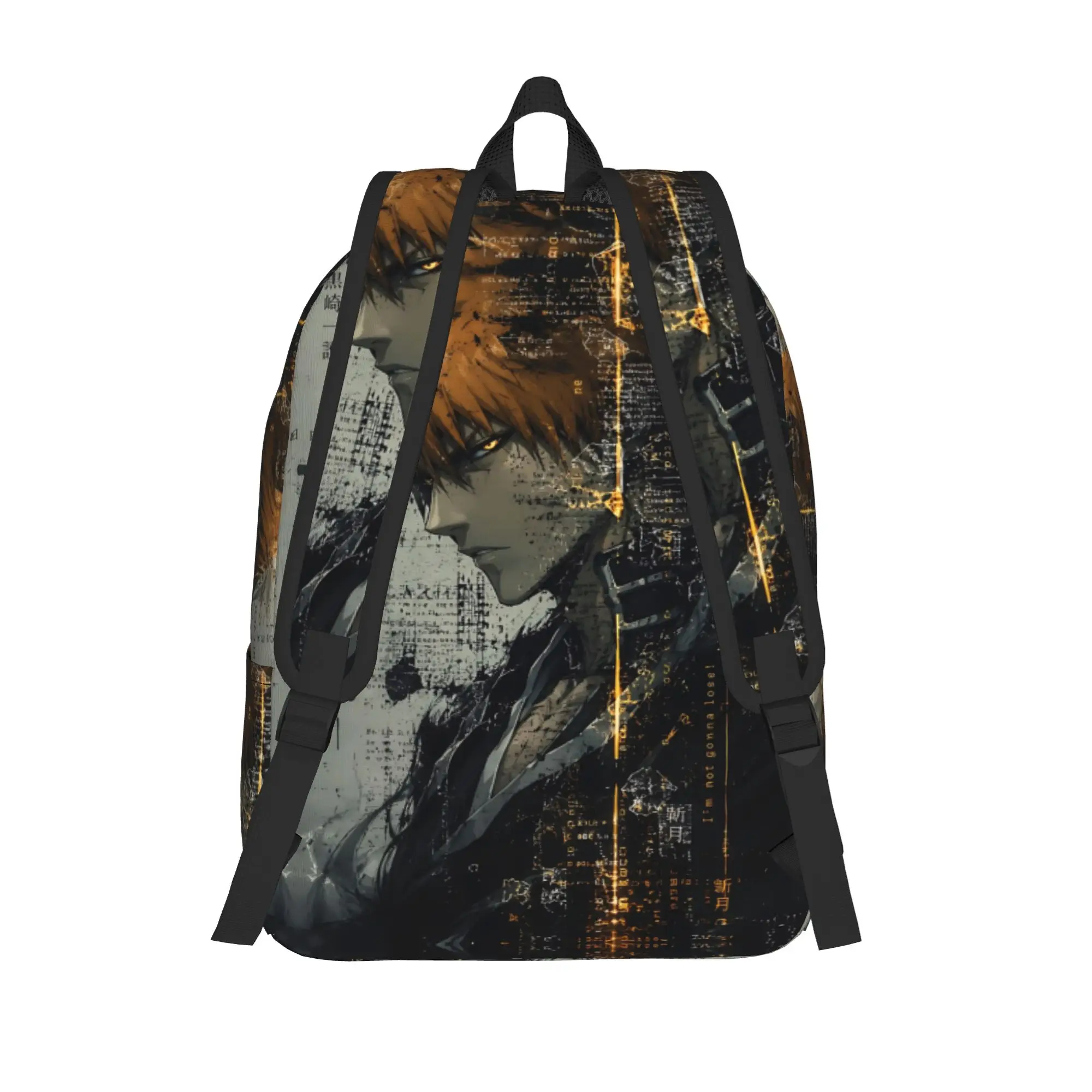 Fashion Ichigo Bleach Anime Backpack  Mochilas Harajuku Design Travel Zipper Closure Rucksack