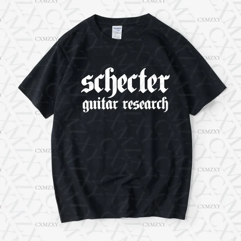 

2025 Schecter Electric Guitar Scott Cotton T-shirt Short Sleeve Rock Band Guitarist Practice Costume for Men Women High Quality