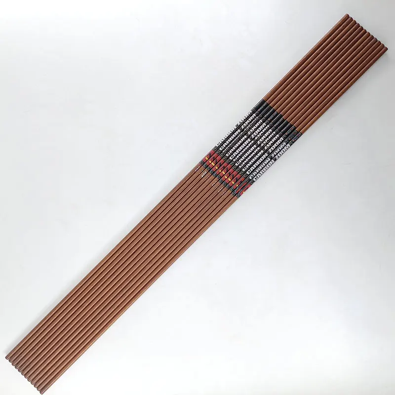 12 stuks 32 inch houten pijlschachten met houten verf, spine 400 500 600, ID 6,2 mm, gebruikt als houten pijl voor jagen en schieten