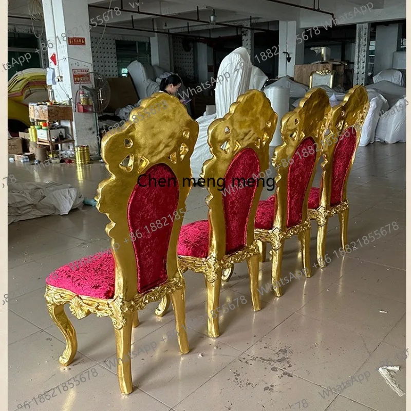 European wedding hotel special banquet chair, club leisure area high back sofa solid wood waiting chair