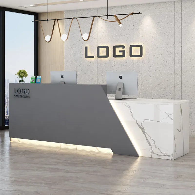 Mostrador de bar pequeño simple y moderno Mostrador de recepción de lujo ligero