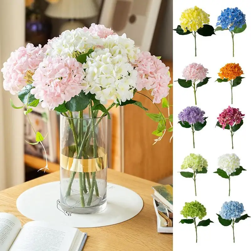 Artificial hydrangea fake flower bouquet desktop decoration non-fading washable fake flower flower arrangement garden decoration