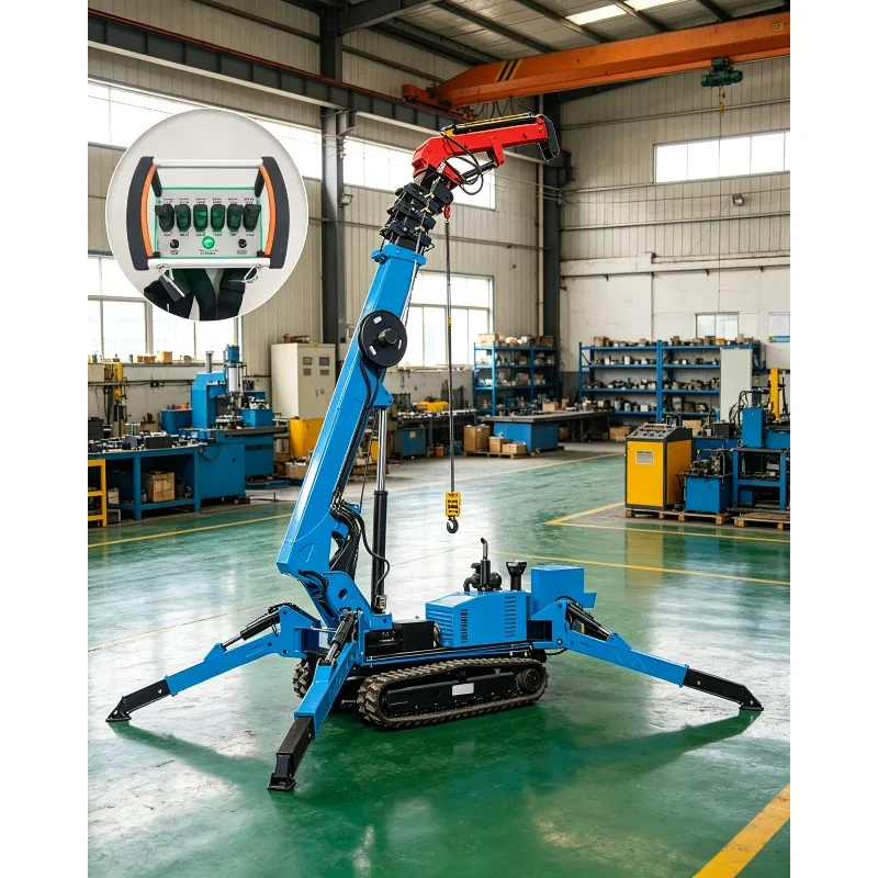 

5T Spider Crane Multifunctional Crawler Mobile Crane 360 Degree Swivel Long Arm Lifting Platform Construction Works Factory Pric