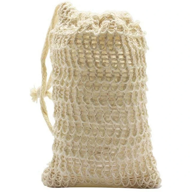 Bolsa de jabón de Sisal Natural, protector de jabón exfoliante, 60 piezas