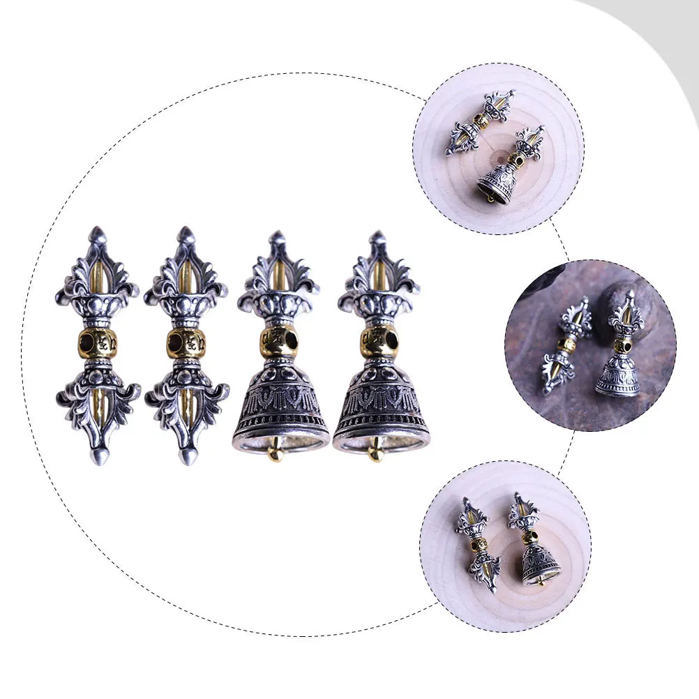 

4 шт., кулон с буддизмом, ваджрийный пестик, винтажный брелок, металлический религиозный декор, подарки, плавающий медальон, подвески
