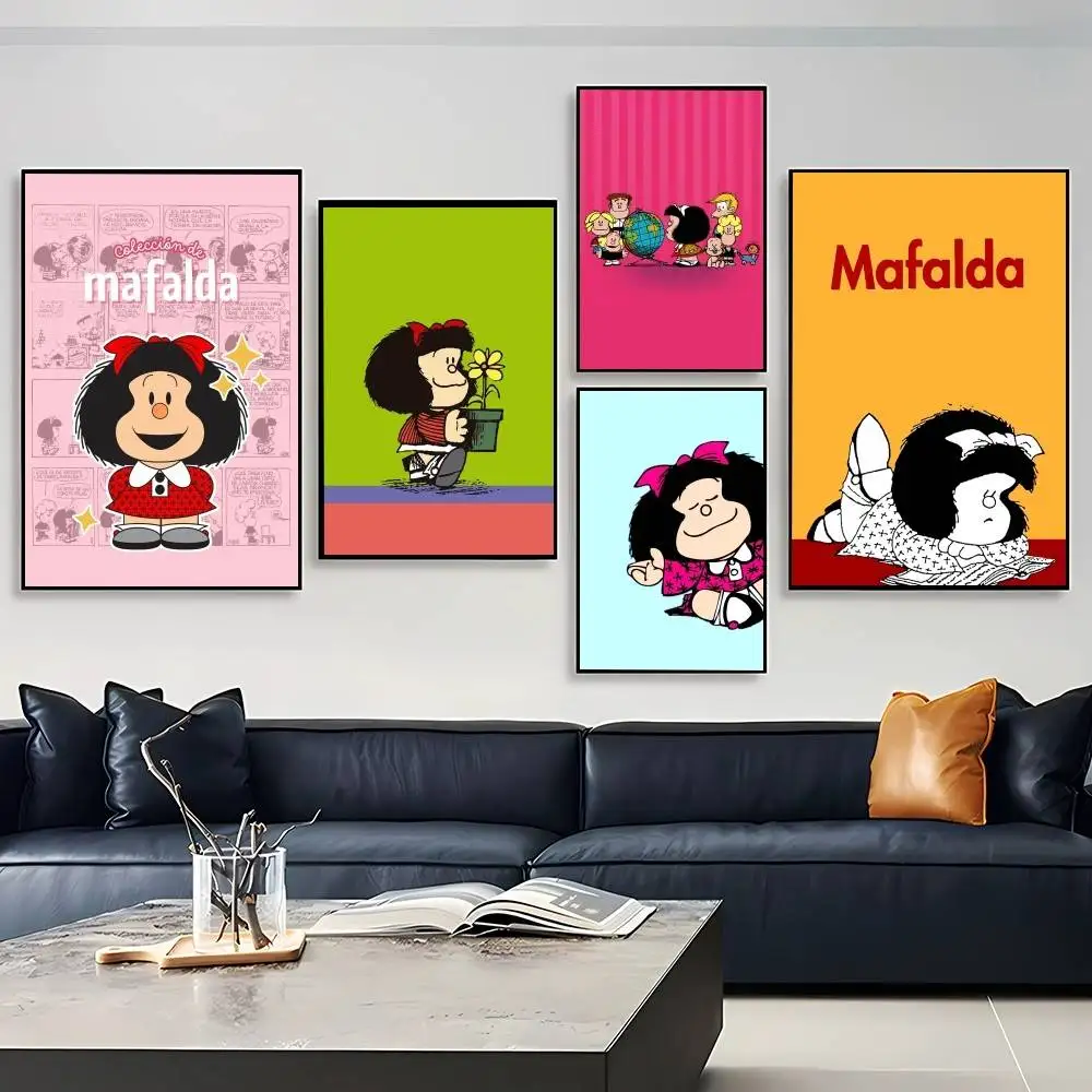 

Cartoon Cute M-Mafalda-ES Poster Canvas Print Home Office Living 2025 Hot