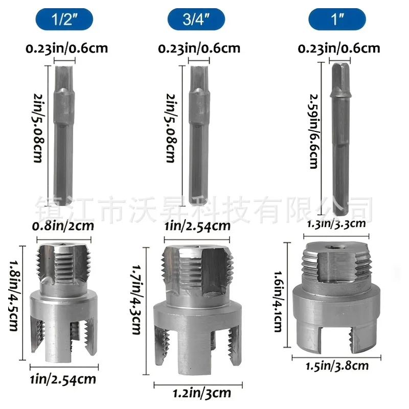 1inch，3/4，1/2 Integrated wire opener plate teeth Steel ball water pipe threading device with integrated inner and outer threads