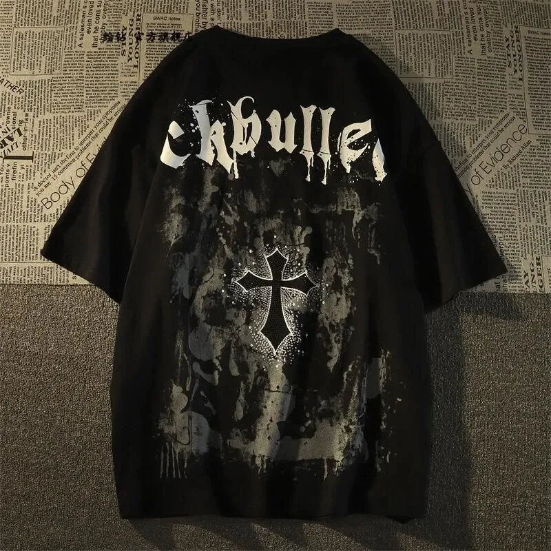 

Футболки больших размеров для мужчин и женщин с принтом, хлопковая одежда, повседневные футболки с короткими рукавами и круглым вырезом