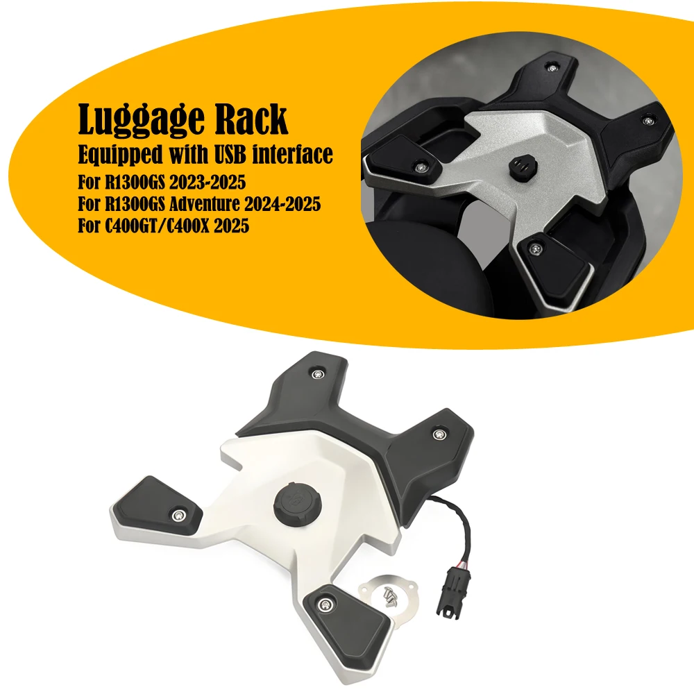 

For BMW C400X C400GT 2025 Rear Luggage Carrier Rack NEW Motorcycle USB interface Tail Box Support R1300GS R 1300 GS Adventure